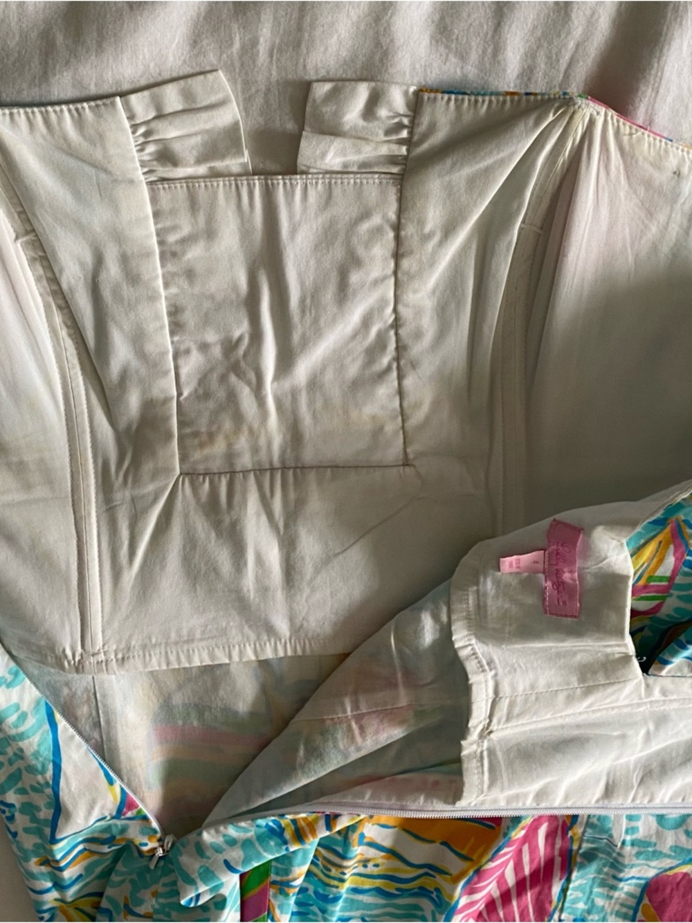 Lilly Pulitzer Dress Women’s 4 Franco Strapless In You Gotta Regatta Sailboats - Picture 9 of 12